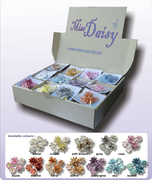 Countertop Fold up box <br>containing 120 sets of small flowers